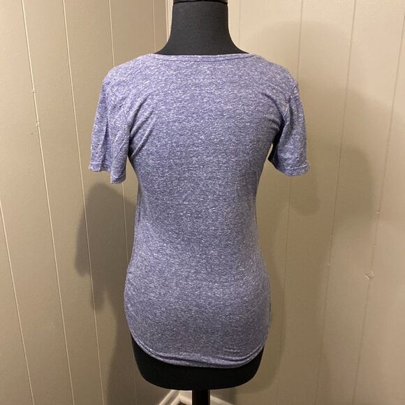 Love Is Infinite Small Ruched Top Double Neckline Blue Maternity - Picture 3 of 6